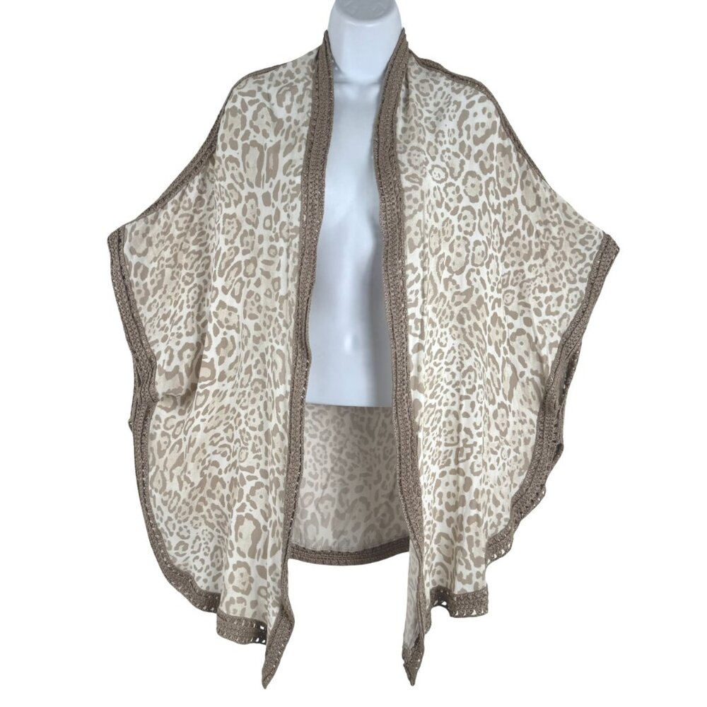 Chico's Kimono Cocoon Covering L/XL Animal Print Rayon‎ Beach NWT TP-3817
